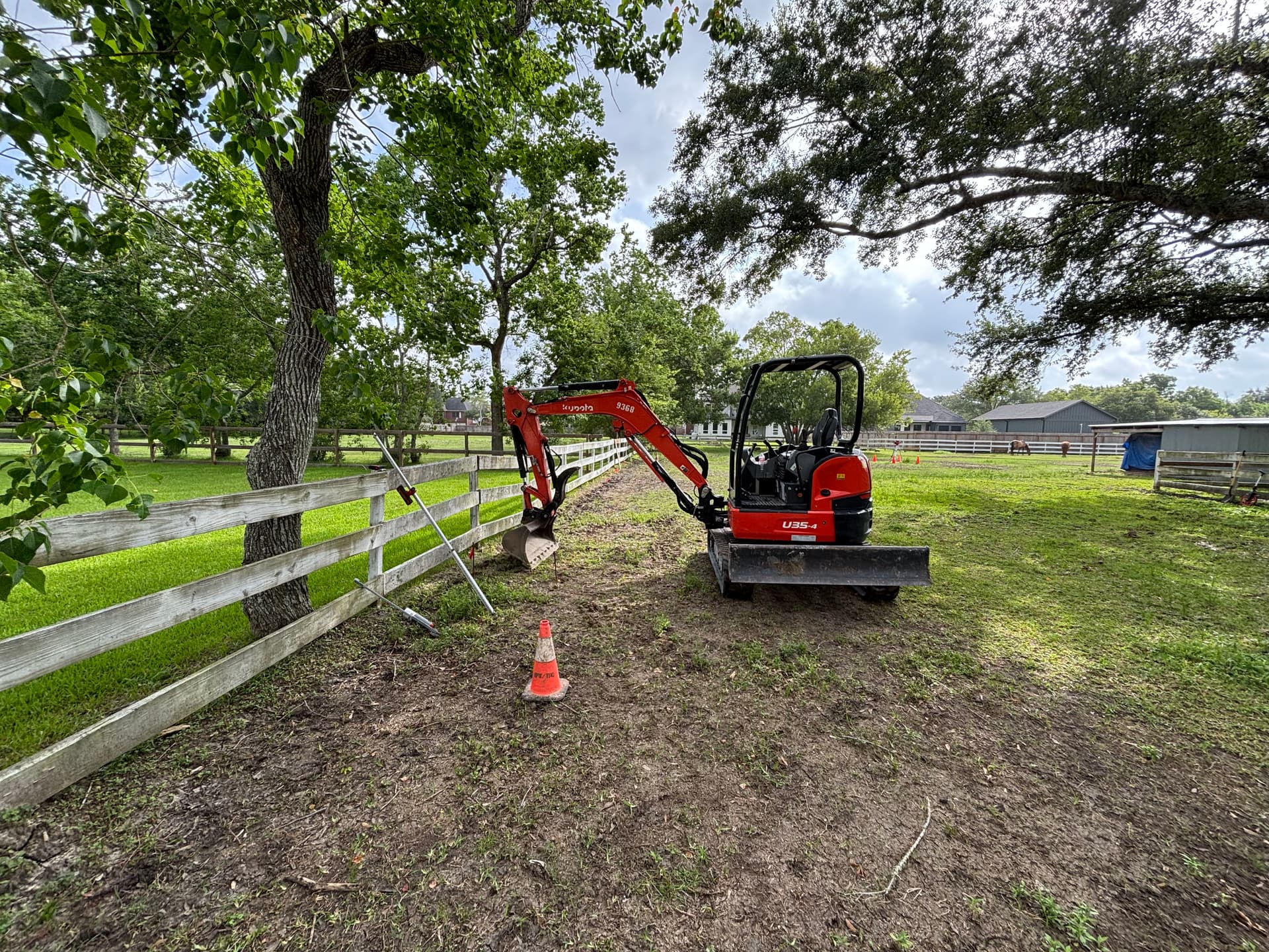 Gallery photos for Pasture Swale Excavation Fixes Drainage in Friendswood: Image #2