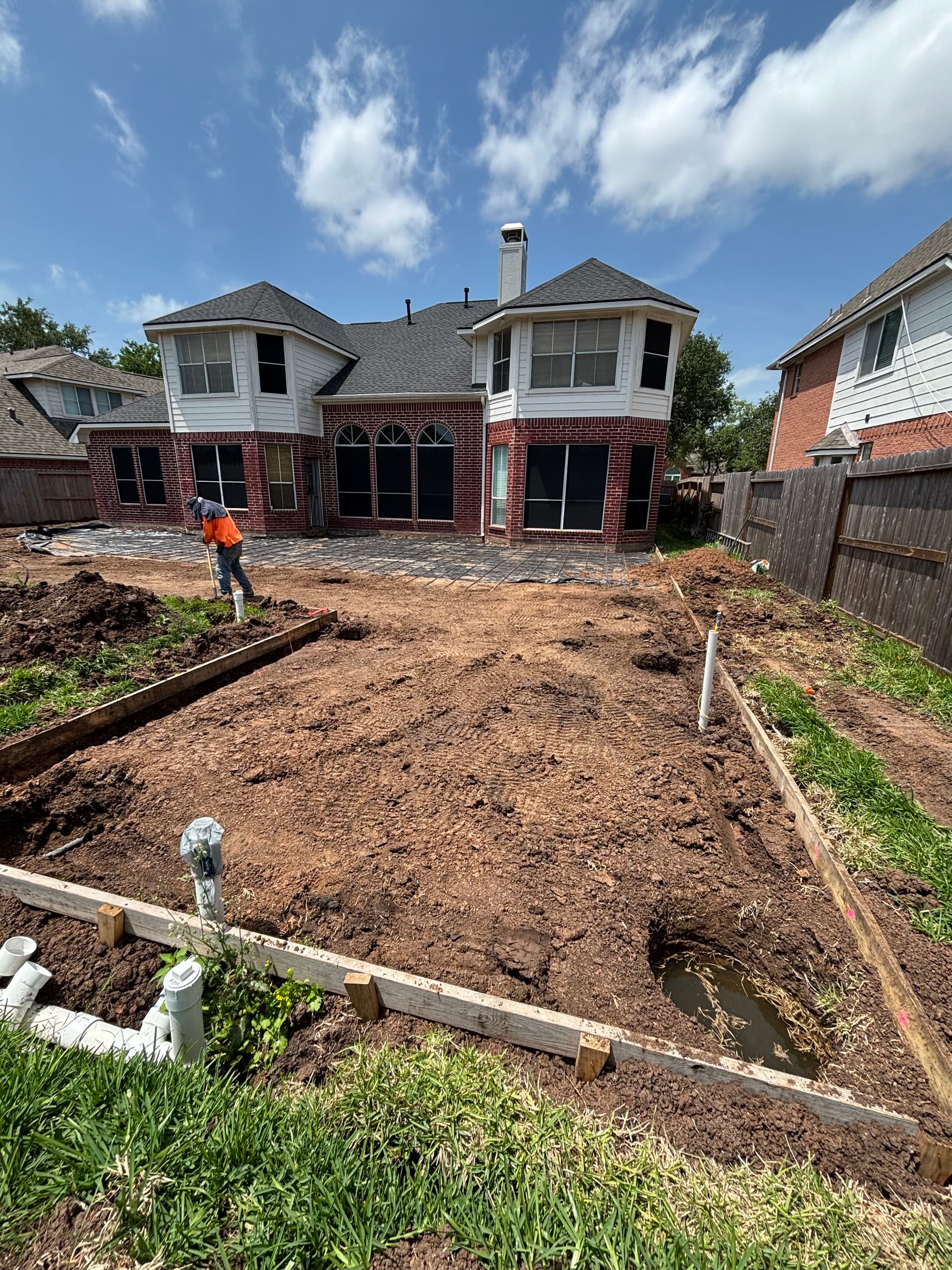 Backyard Addition Pad Excavation and Prep in Sugar Land
