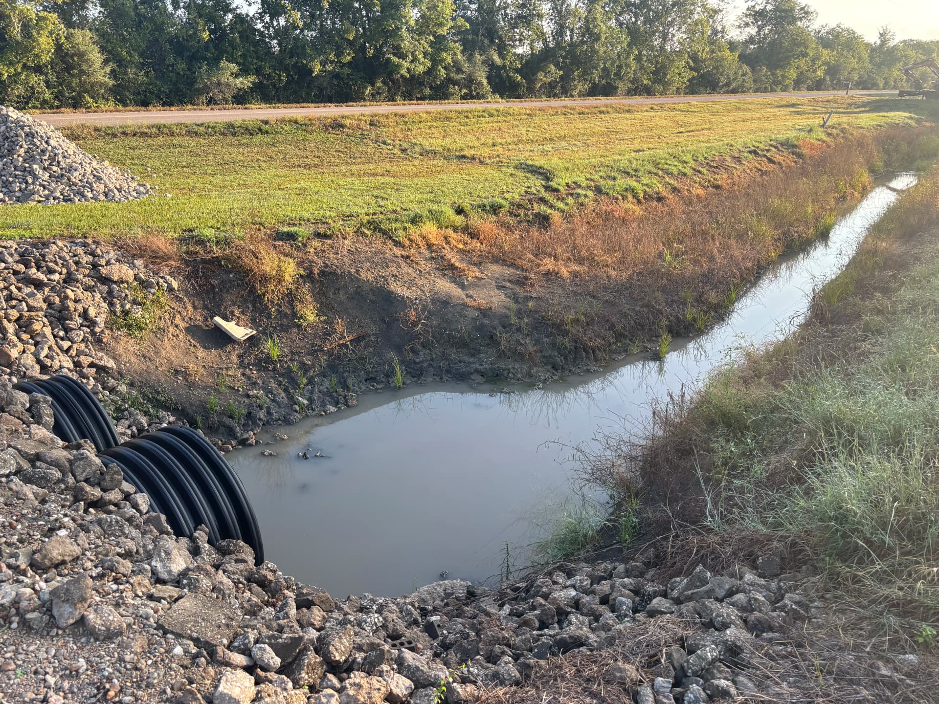 Gallery photos for Culvert Bank Repair and Bull Rock Installation in Rosharon: Image #1